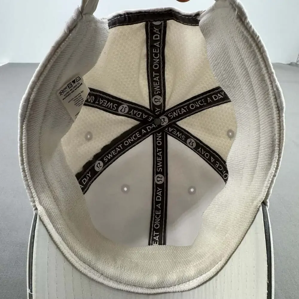 Lululemon Athletica Fast Pace Run Hat White Silver Metal Logo